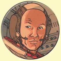 Caricature de Buzz Aldrin (Philippe Buchet).