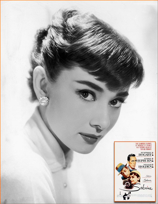 Photographie d'Audrey Hepburn pour le film Sabrina de Billy Wilder (1954).