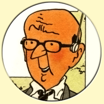 Caricature de Jacques Bergier (Hergé).