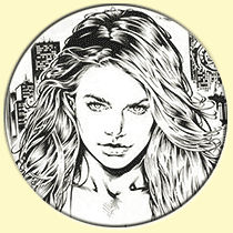 Caricature de Denise Richards (Al Rio).