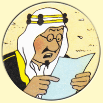Caricature de Ibn Saoud (Hergé).