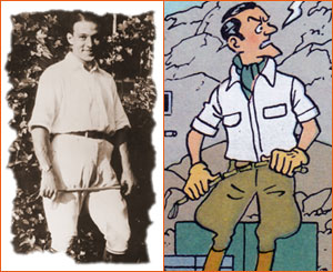 Caricature de Rudolph Valentino (Hergé).