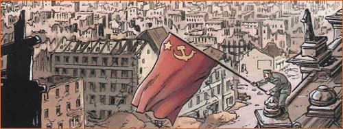 Drapeau rouge sur le Reichstag selon Denis Rodier.