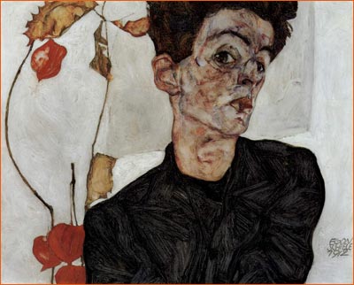 Autoportrait aux alkékenges d'Egon Schiele.