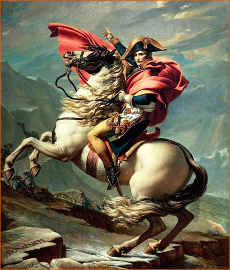 Bonaparte franchissant le Grand-Saint-Bernard de Jacques-Louis David.