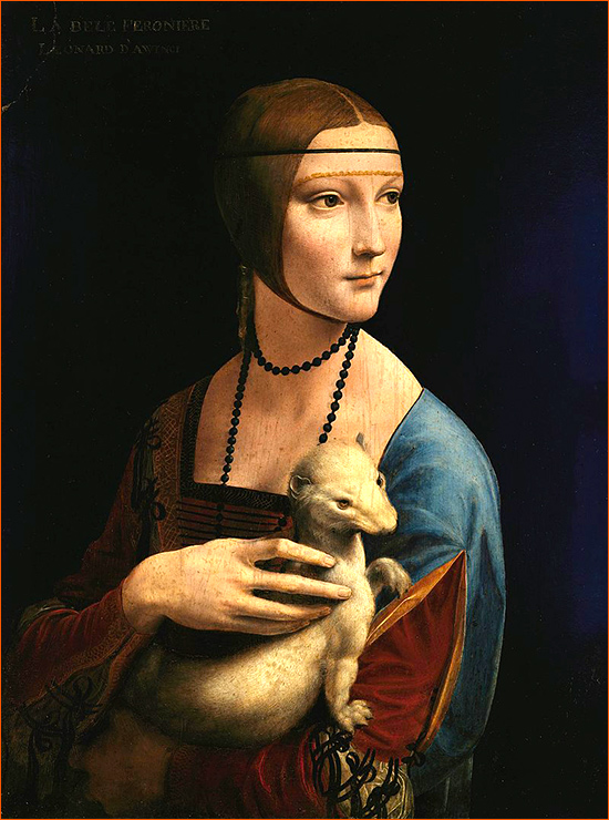 La dame à l'hermine de Léonard de Vinci.