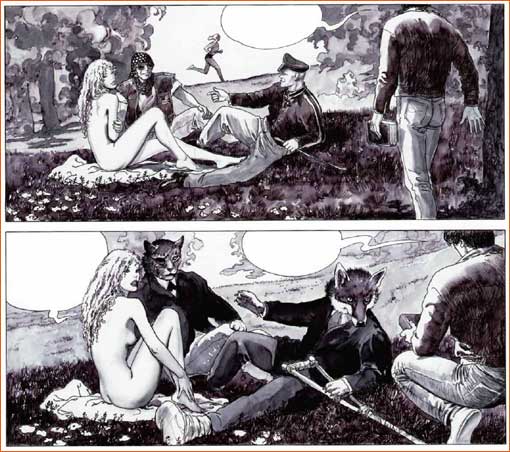 Le déjeuner sur l'herbe selon Milo Manara.