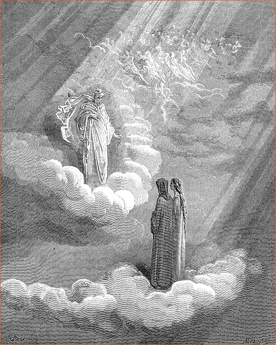 Gravure de Gustave Doré illustrant le Chant XVI du Paradis de La divine comédie de Dante.