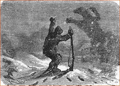 Les aventures du capitaine Hatteras - Dessin d'Edouard Riou.