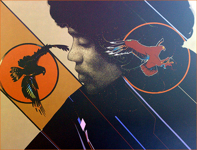 Jimi Hendrix selon Mœbius.