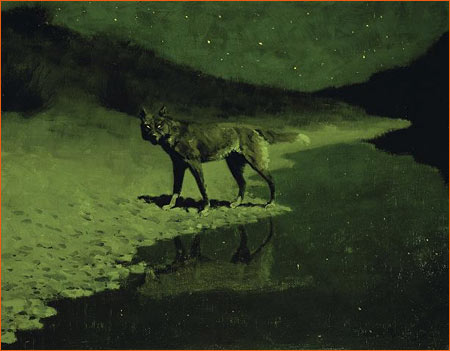 Moonlight, Wolf de Frederic Remington.