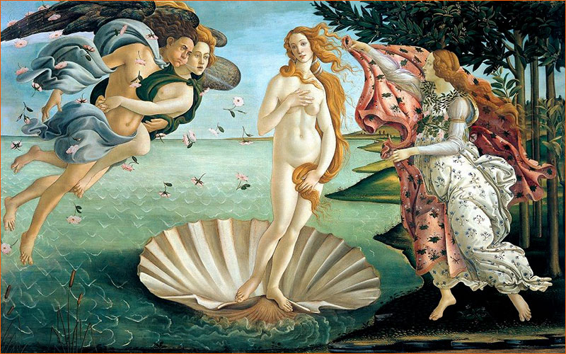 La naissance de Vénus de Sandro Botticelli (1485).