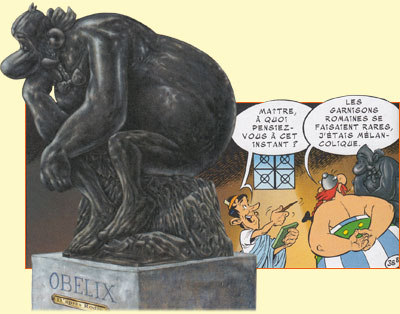Le Penseur selon Albert Uderzo.