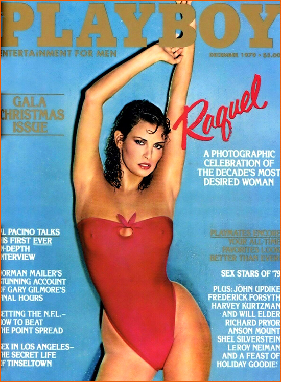 Photographie de Raquel Welch par Chris Von Wangenheim pour la couverture de Playboy (Décembre 1979).