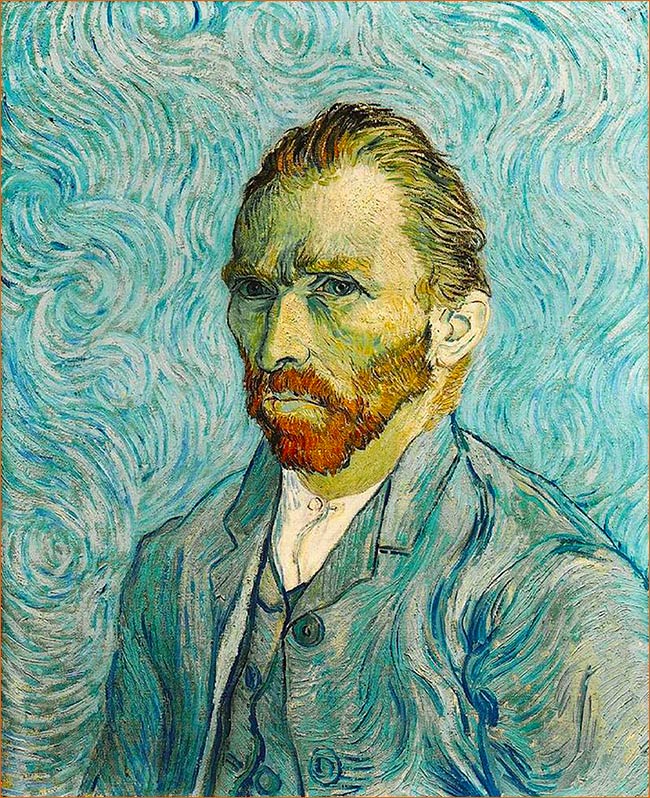 Portrait de l'artiste de Vincent Van Gogh exposé au Musée d'Orsay de Paris (1889).