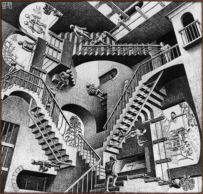 Relativity de Maurits Cornelis Escher.