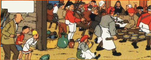 Le repas de noces selon Willy Vandersteen.