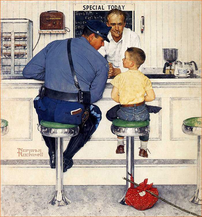 The Runaway de Norman Rockwell (The Saturday Evening Post).