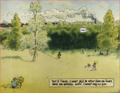 Train dans la campagne selon Michel Plessix.