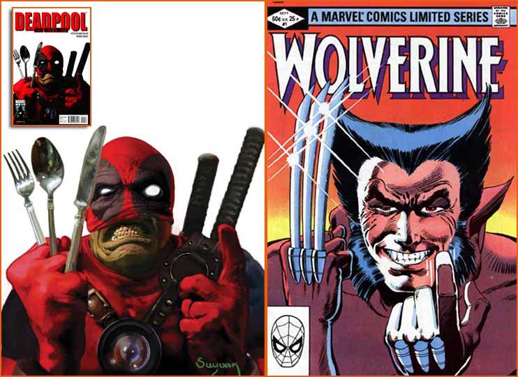 Deadpool: Merc With A Mouth #10 (Arthur Suydam) et Wolverine Limited Series #1 (Frank Miller).